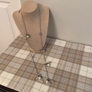 Cute Long Chain Necklace with Beads and Charms